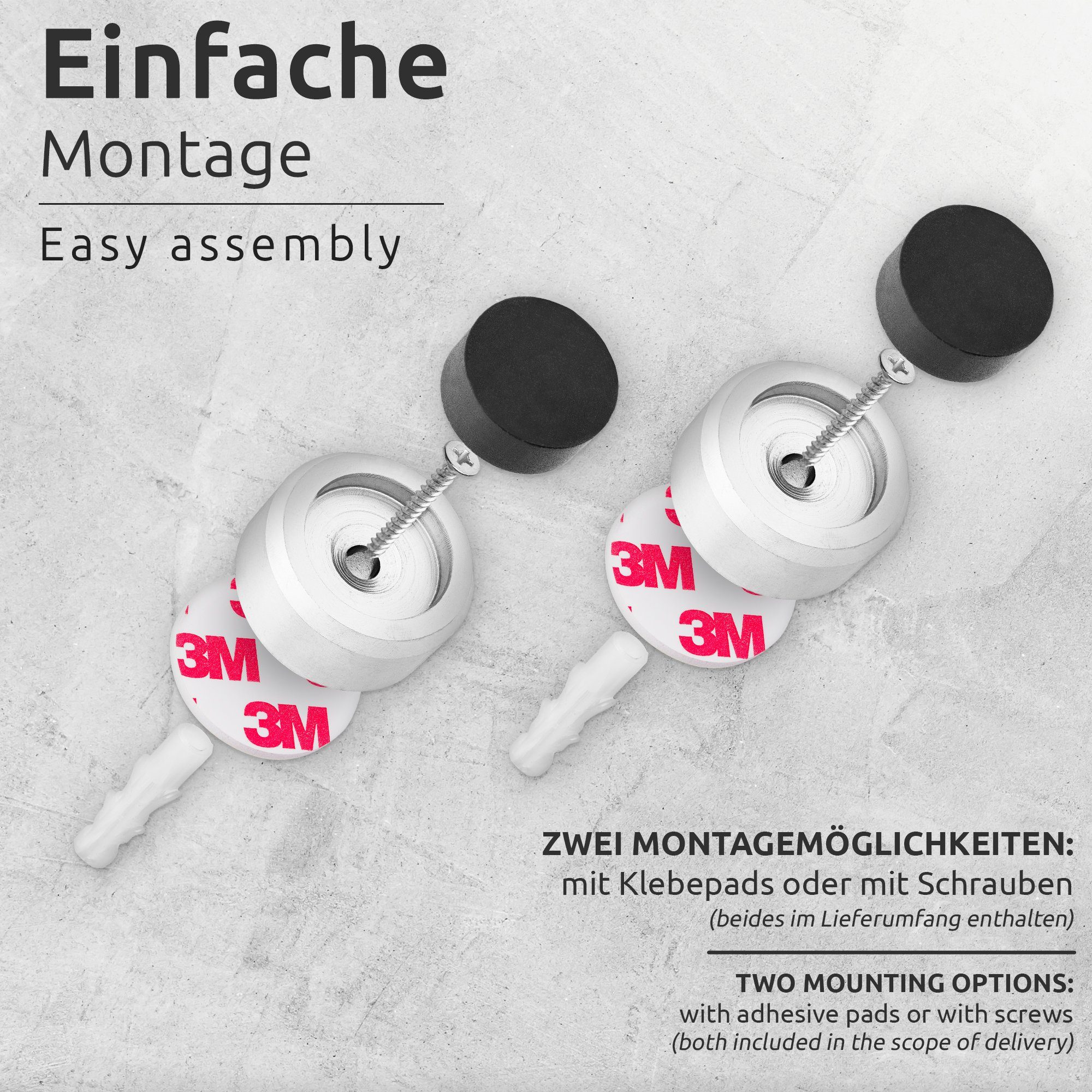 ECENCE Wandtürstopper Türstopper Wand Edelstahl 2x Wand-Puffer (2 St) günstig online kaufen