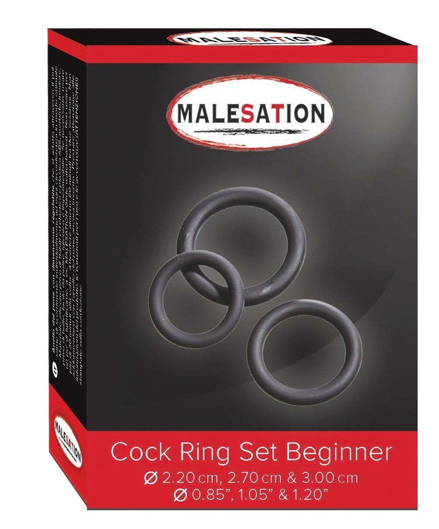 Malesation Penisring MALESATION Cock Ring Set Beginner (2,20 cm, 2,70 cm & 3,00 cm)