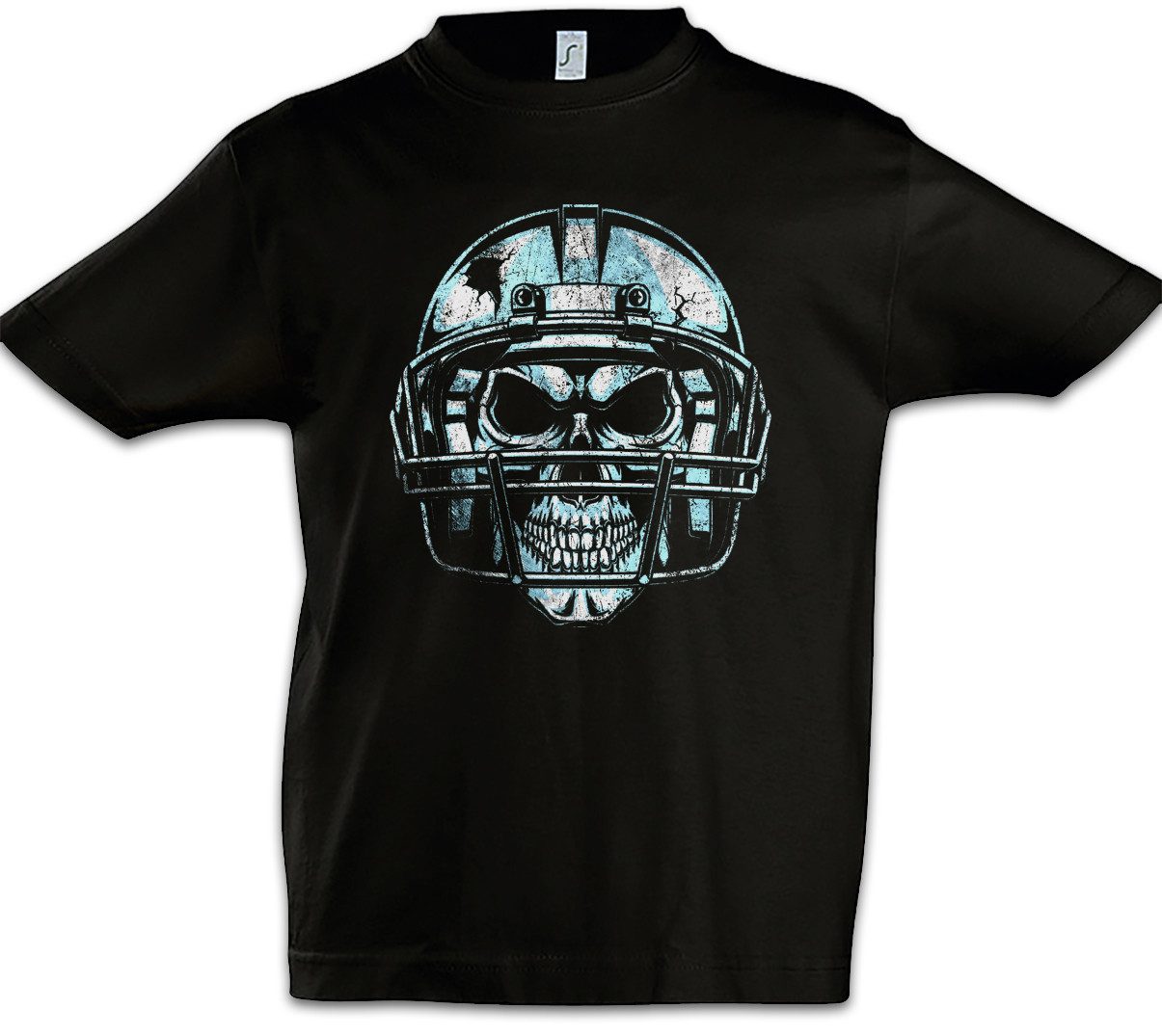 Urban Backwoods Print-Shirt American Football Skull Kinder T-Shirt Player Ball Spieler Team Skull (1-tlg) Schädel Skulls Totenkopf Match