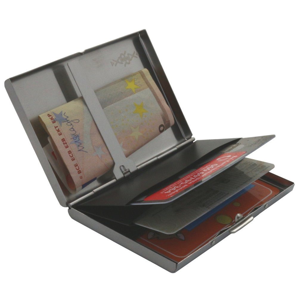 XiRRiX Kartenetui RFID Kartenetui Silber mit Geldklammer/Herren Alu Kreditk günstig online kaufen