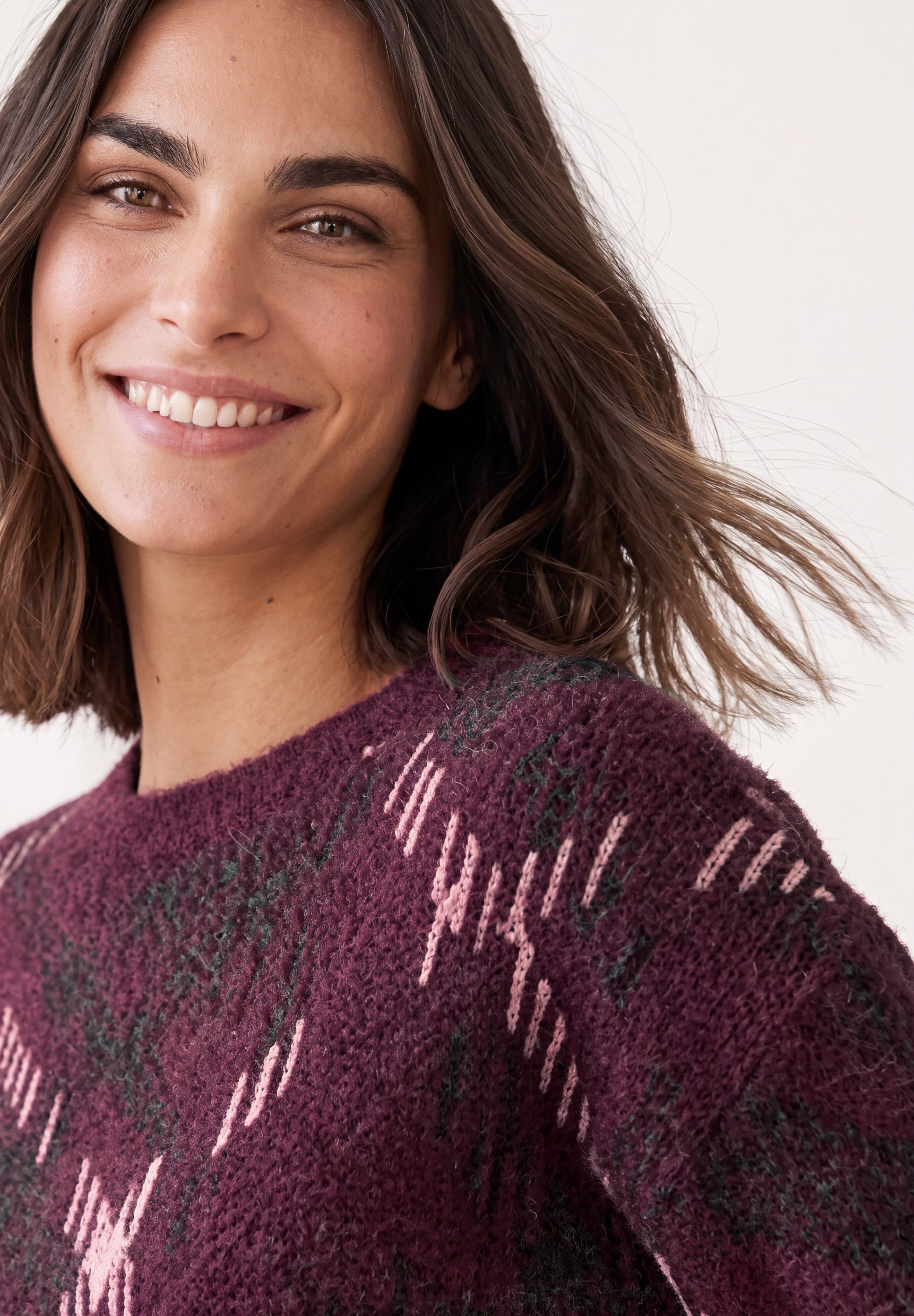STREET ONE Jacquardpullover 3/4-Arm-Pullover mit Rundhals und Muster