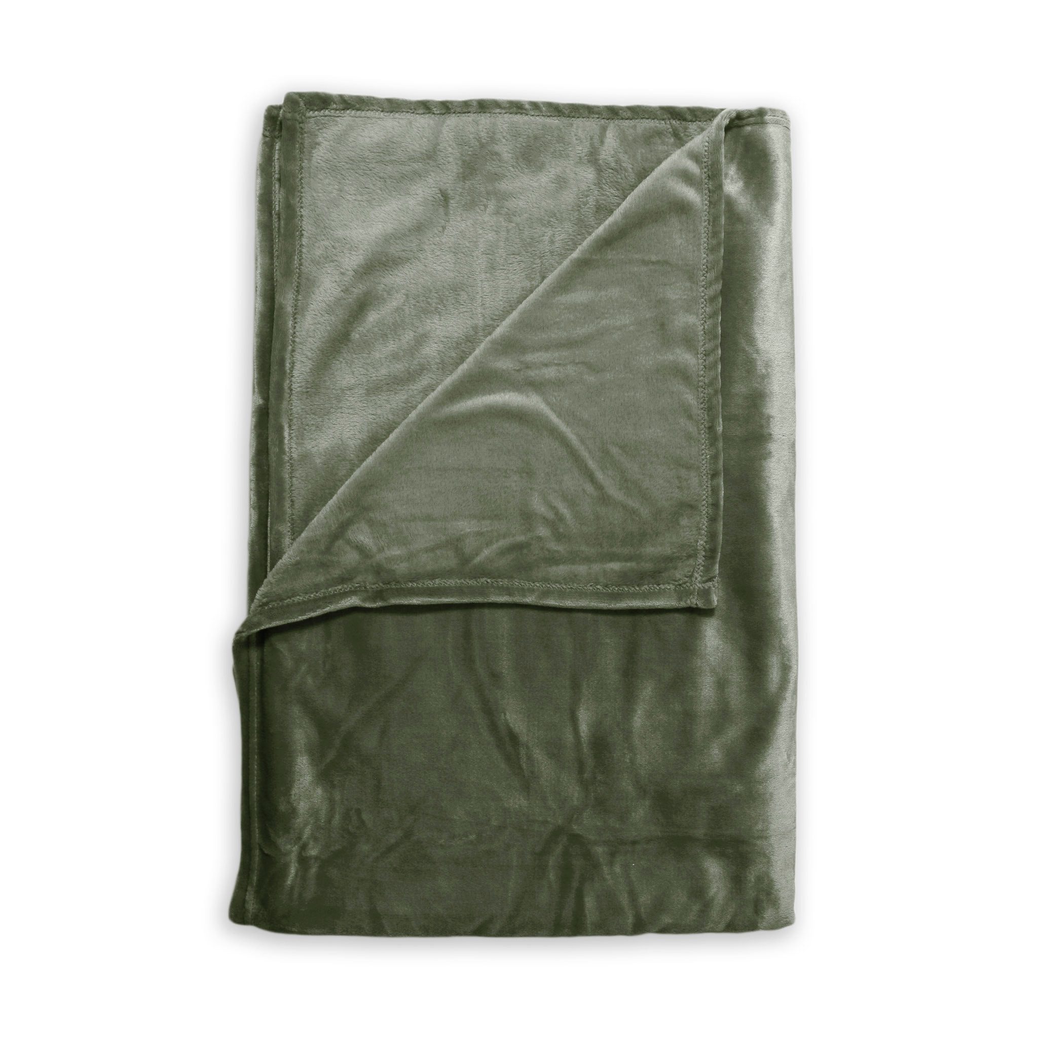 Wolldecke Cara Plaid 140x200 Olive Green 140x200, ZO HOME, Tagesdecke Kuscheldecke Decke Wohndecke