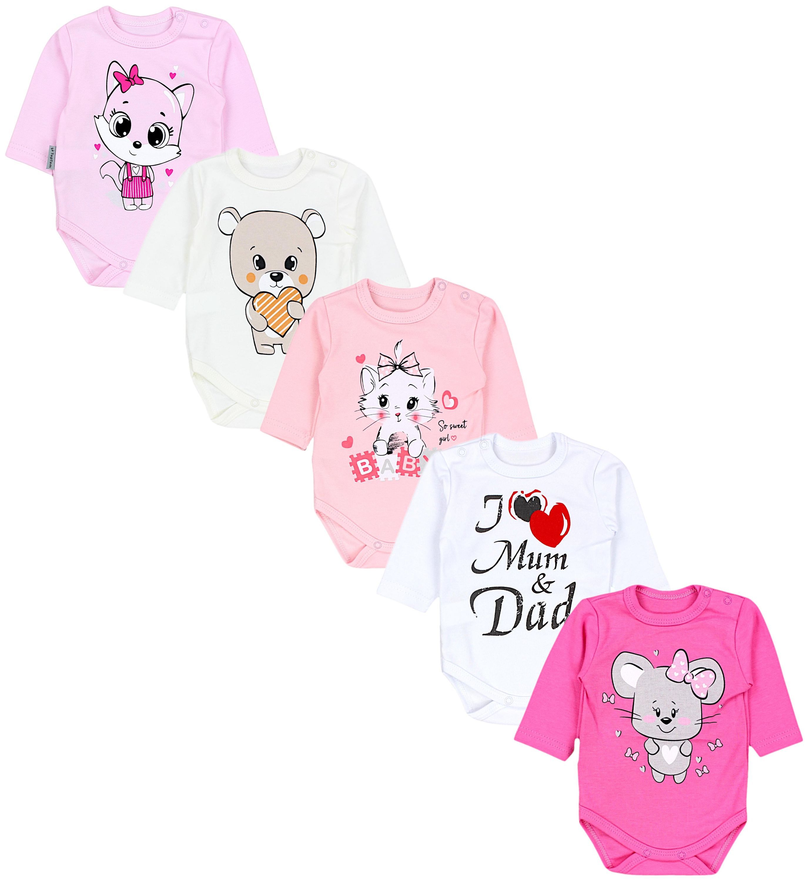 TupTam Langarmbody TupTam Baby Unisex Langarm Body mit Aufdruck Spruch 5er Pack