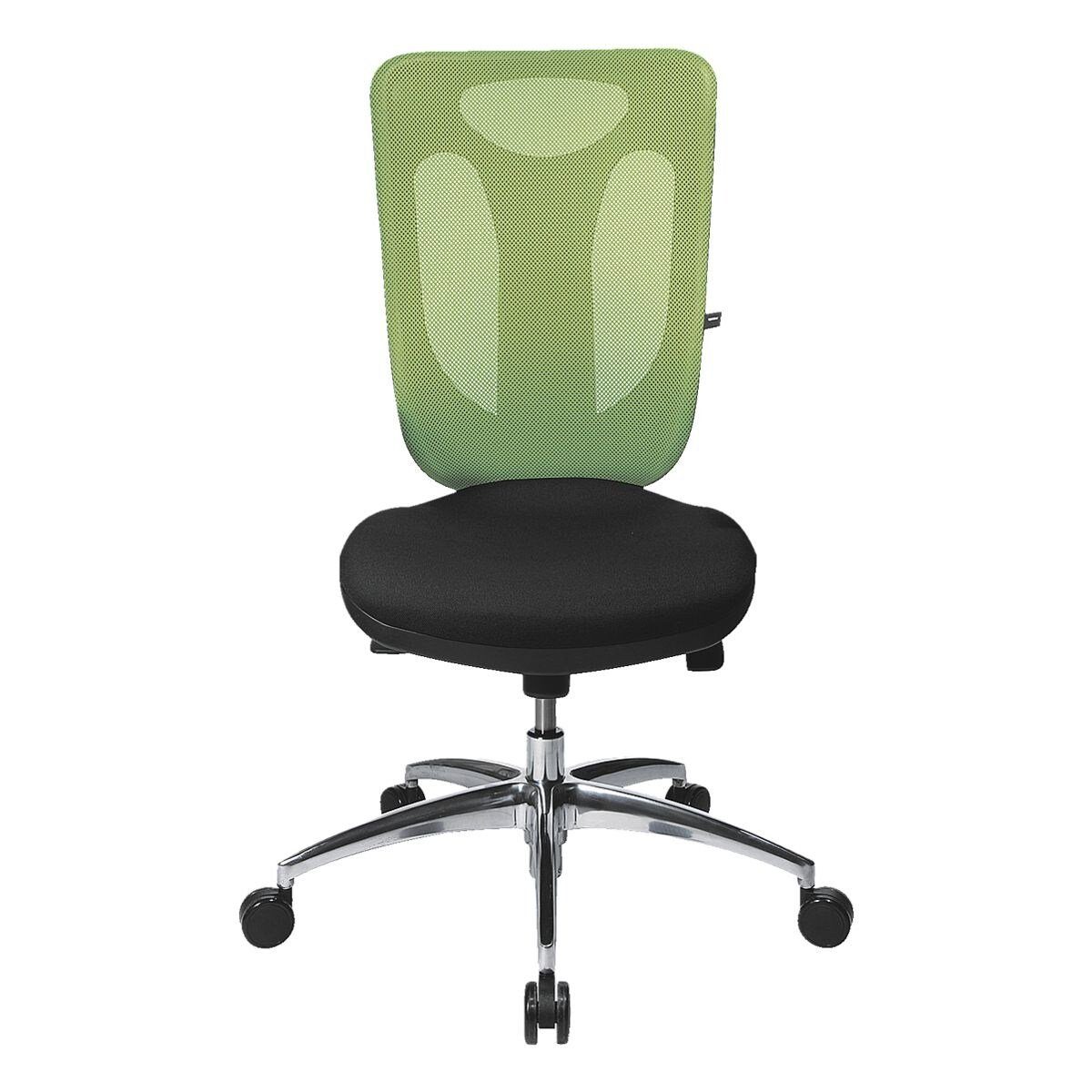 Netzrückenlehne Bandscheibensitz mit TOPSTAR | Pro aluminiumfarben 100, Armlehnen) Schreibtischstuhl (ohne grün und Net