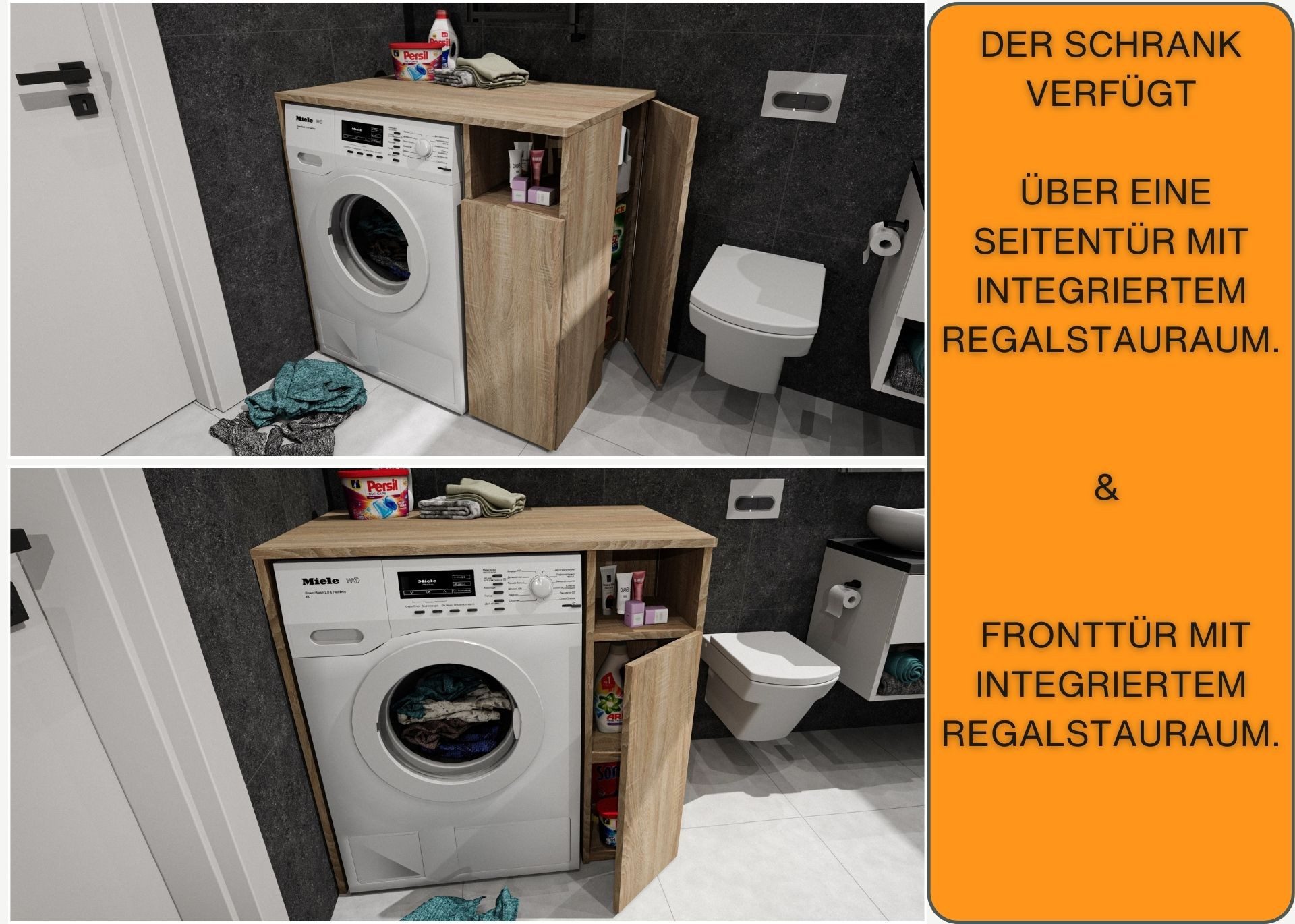 Raumhirsch Furniture Waschmaschinenumbauschrank Überbauschrank mit Fächern günstig online kaufen