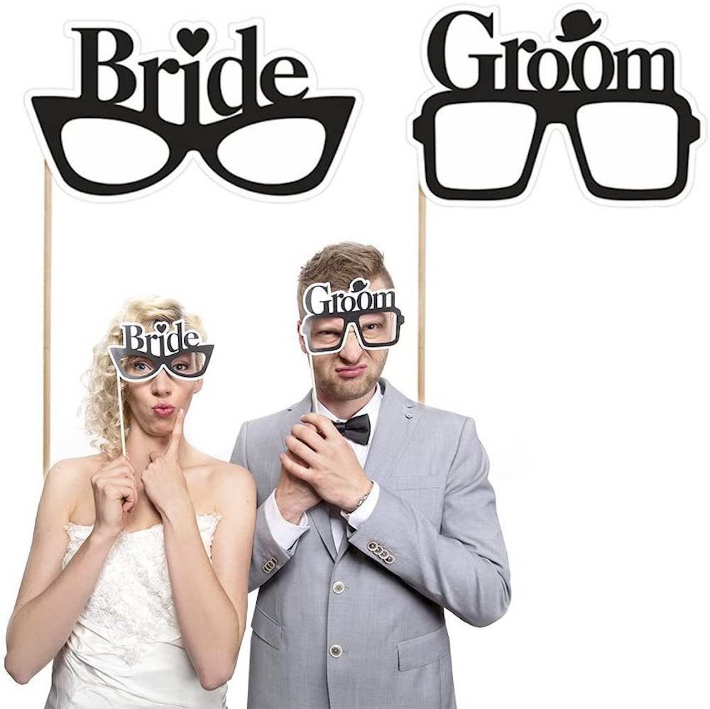 tlg.'Bride Photo 2 Set Konfetti partydeco Groom' Brillen & Booth