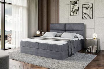 ALTDECOR Boxspringbett BOXI3 (Multipocket-Matratze H4, H3 Matratze Bonellfederung, Topper, Kopfteil)