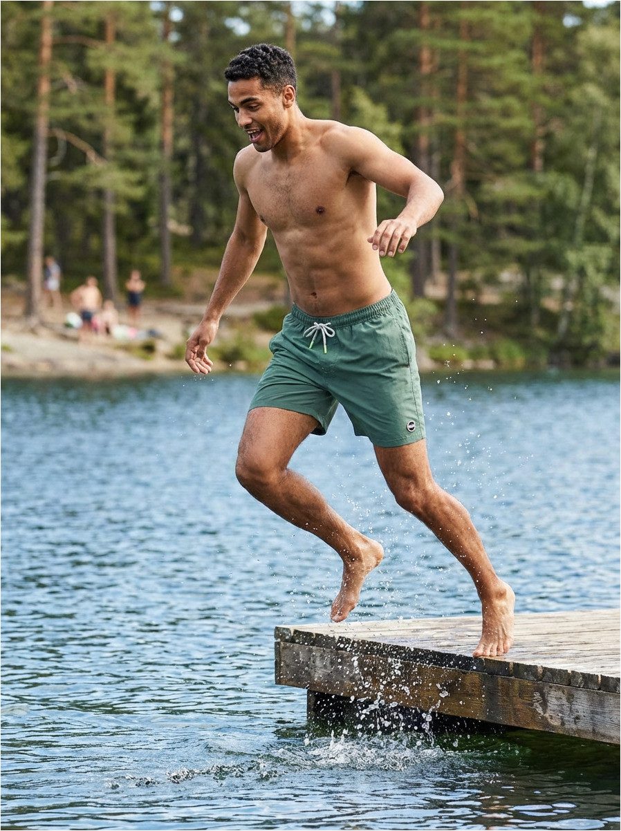 HAPPY SHORTS Badehose HAPPY SHORTS Herren Badeshorts Strandshort Khaki S - XXL