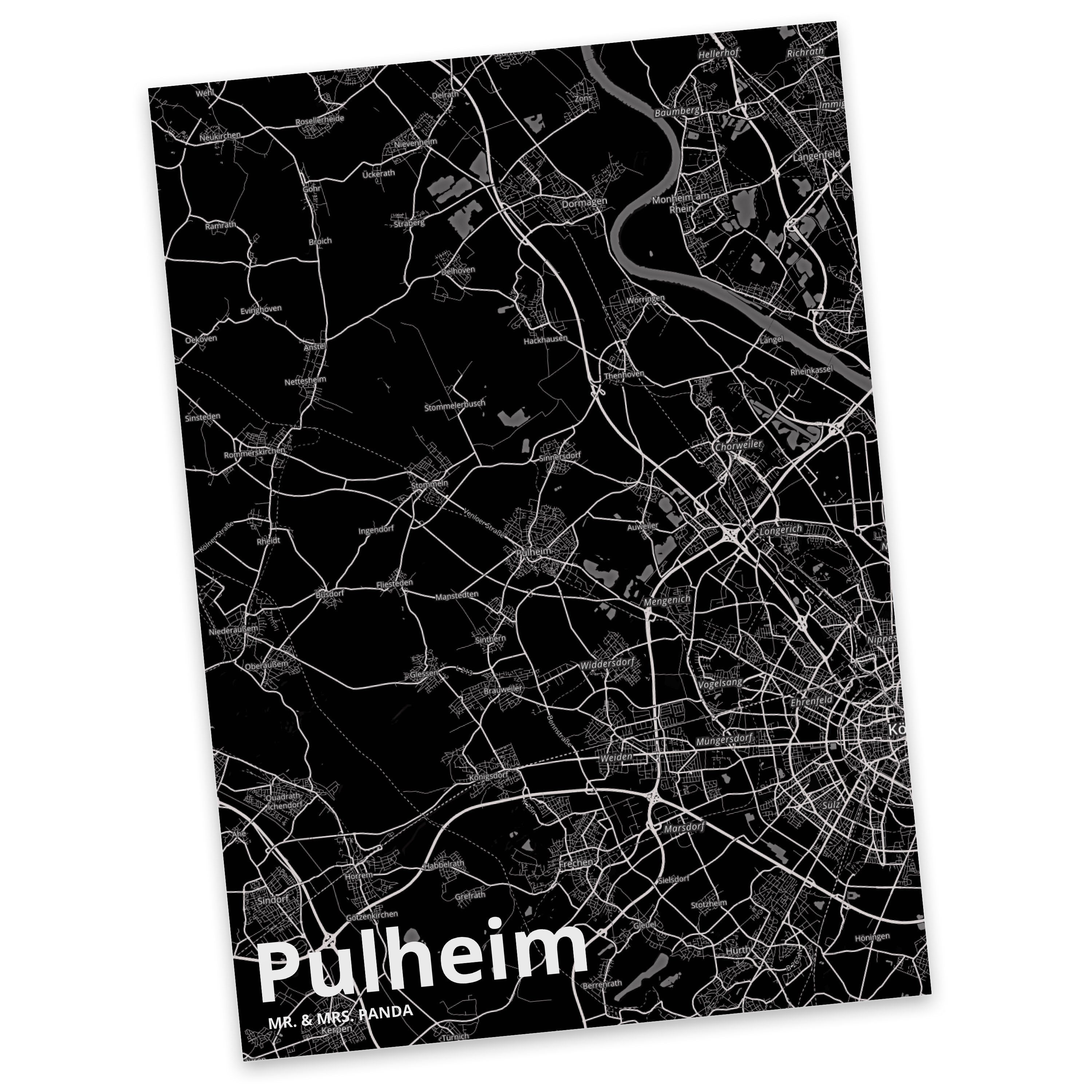 Mr. & Mrs. Panda Postkarte Pulheim - Geschenk, Dorf, Stadt, Stadt Dorf Karte Landkarte Map Stadt