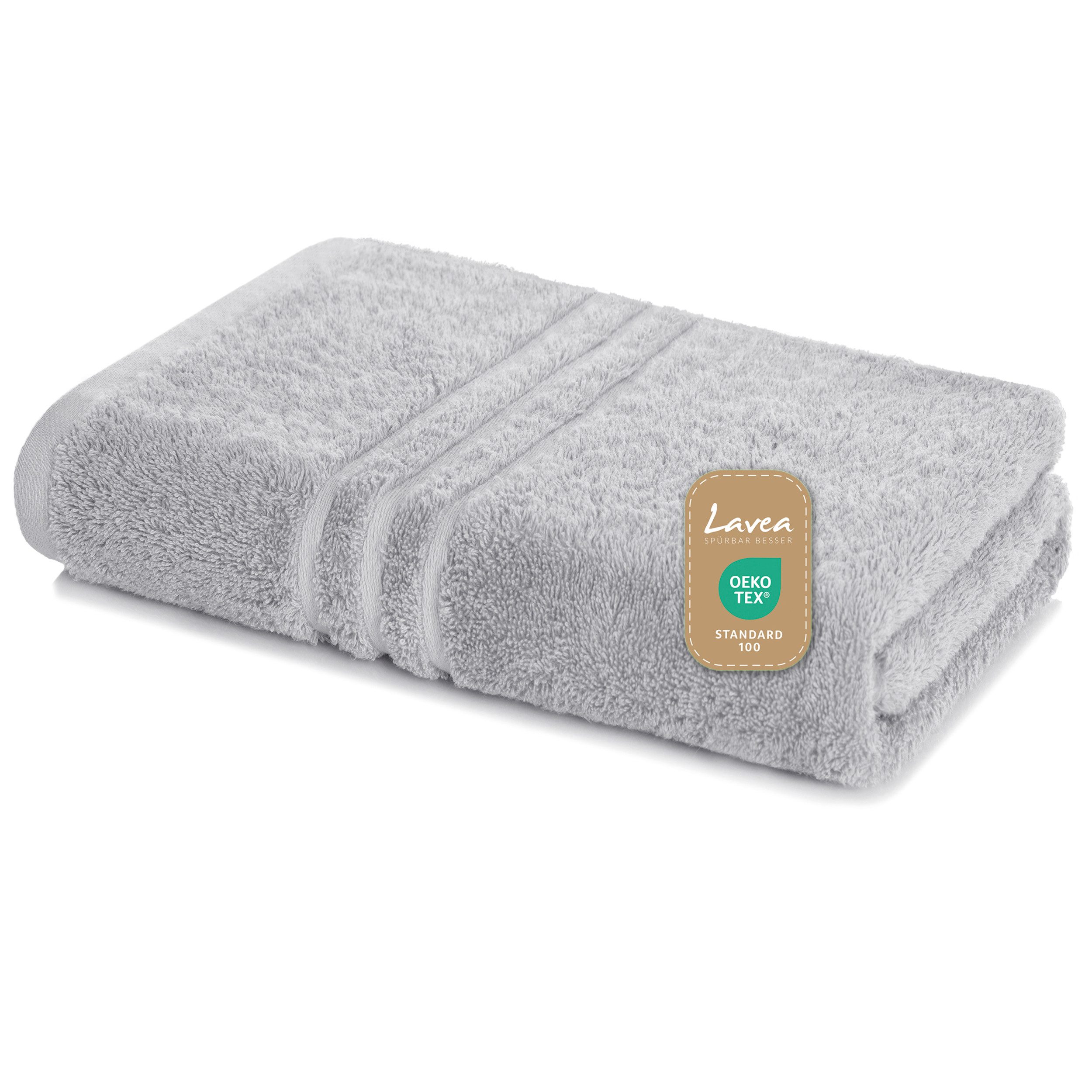 Lavea Badetuch Duschtuch 100x150 cm Elena Frottee Duschhandtuch, 100% Baumwolle, 500 g/m² Frottier, weich & saugstark, pflegeleicht