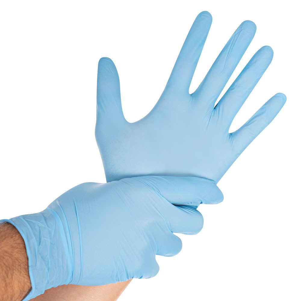 HYGOSTAR Nitril-Handschuhe Safe Light Box 100 Stk Einmalhandschuhe Einweghandschuhe puderfrei, latexfrei, Hygiene-, Küchen-, Untersuchungshandschuhe