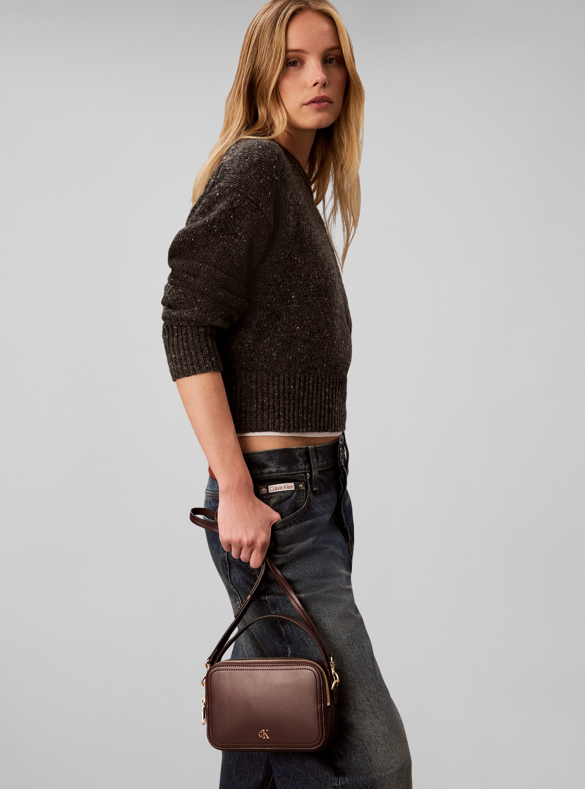 Calvin Klein Mini Bag CK HARDWARE CAMERA BAG, Handtasche, Henkeltasche, Tragetasche mit CK-Logo