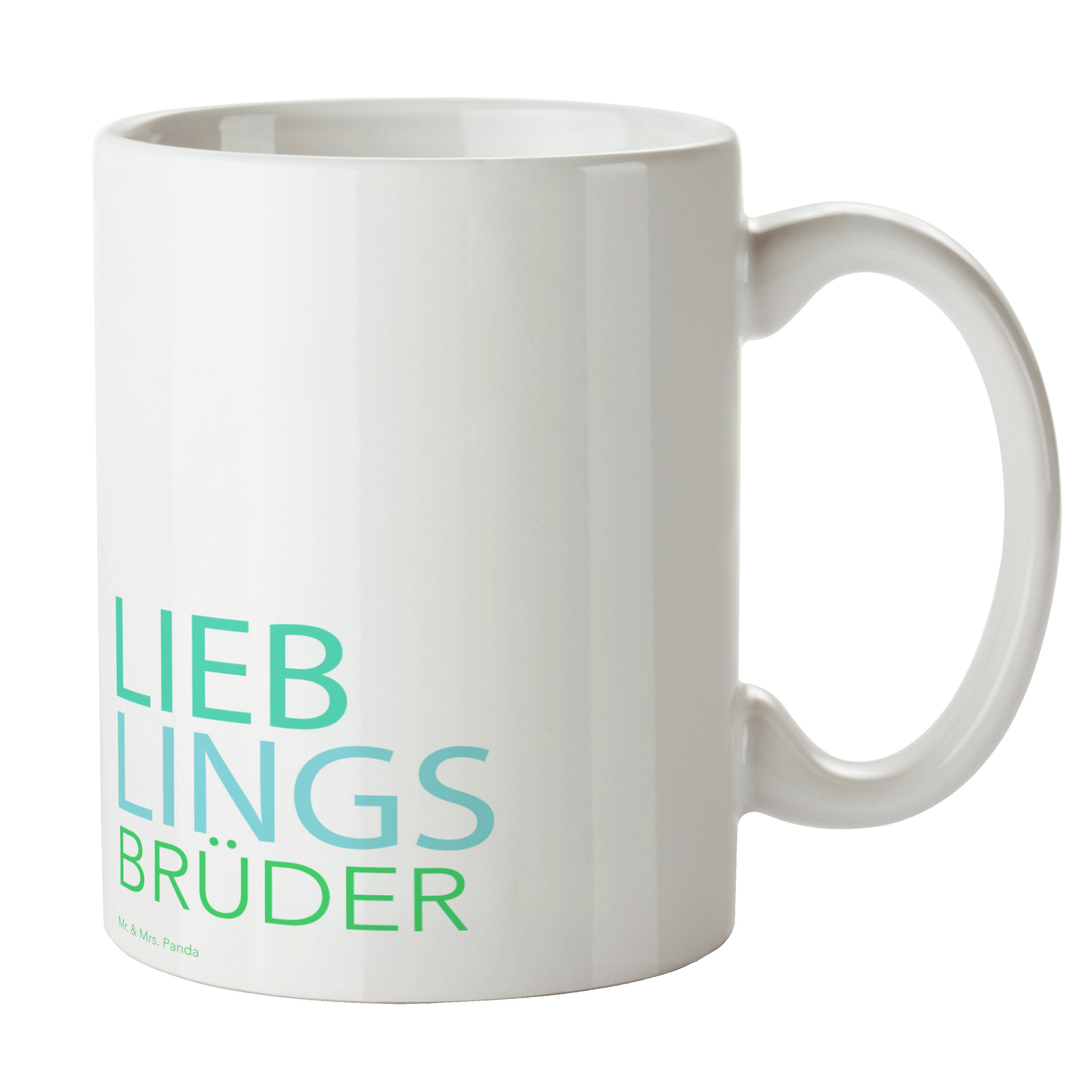 Mr. & Mrs. Brüder - Bro, Brudi, - Geschenk, Keramik Panda Spruch, Tasse Teetasse, Weiß Tasse Motive