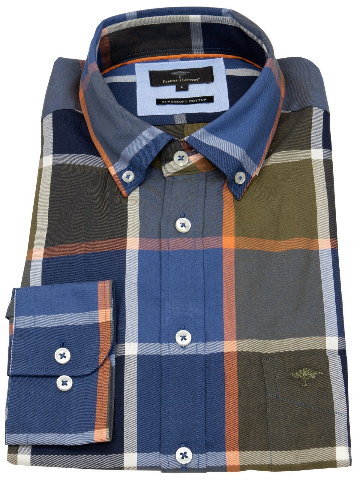 FYNCH-HATTON Karohemd Button-Down-Kragen