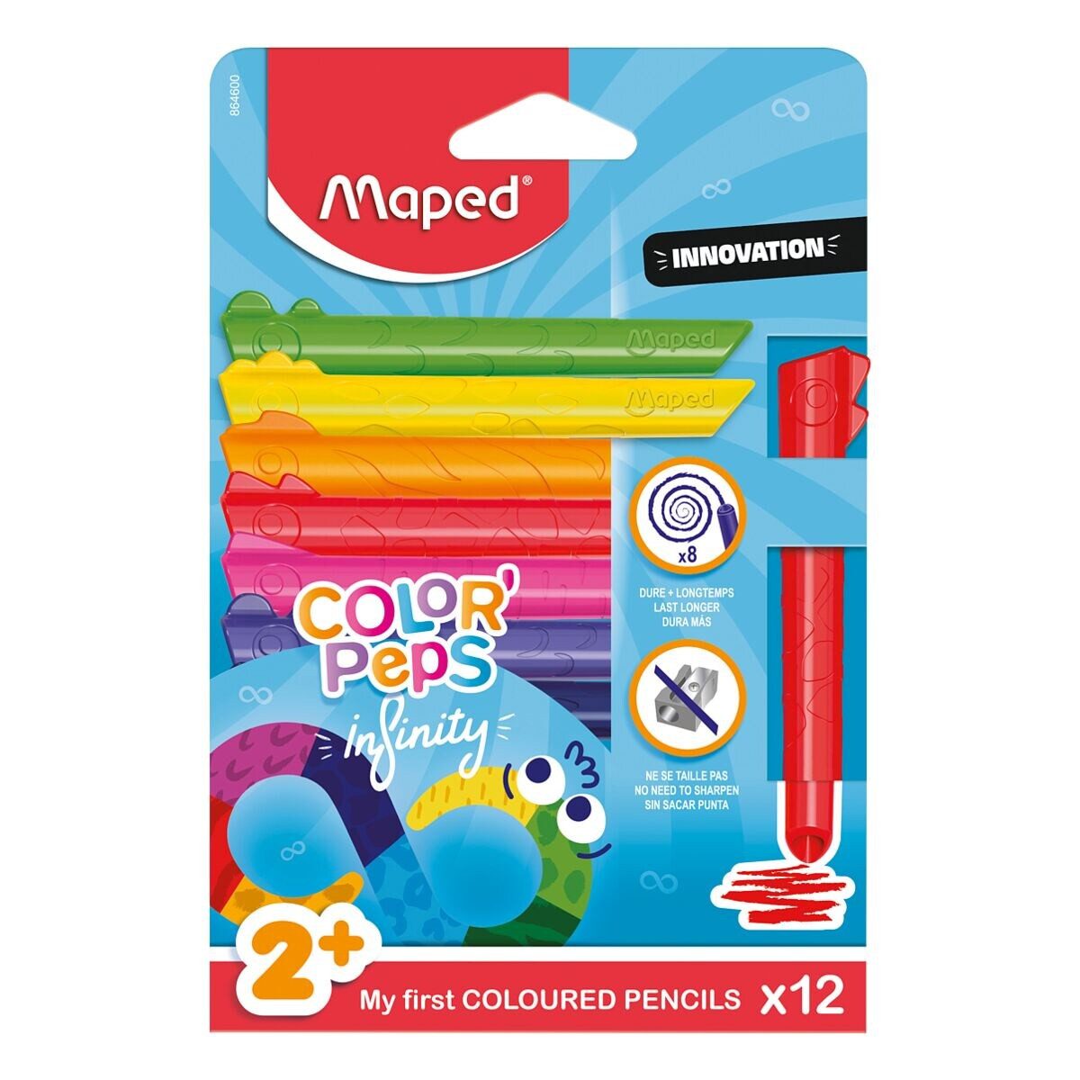 MAPED Buntstift COLOR'PEPS INFINITY KIDS, (12-tlg), 12 Farben