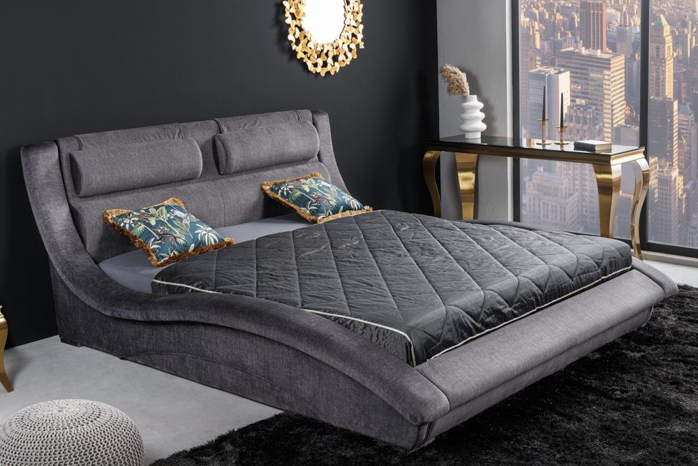 riess-ambiente Bett SWING 180x200cm grau (Einzelartikel, 1-tlg), Polster ·  Samt · Doppel · Kingsize · Modern Design