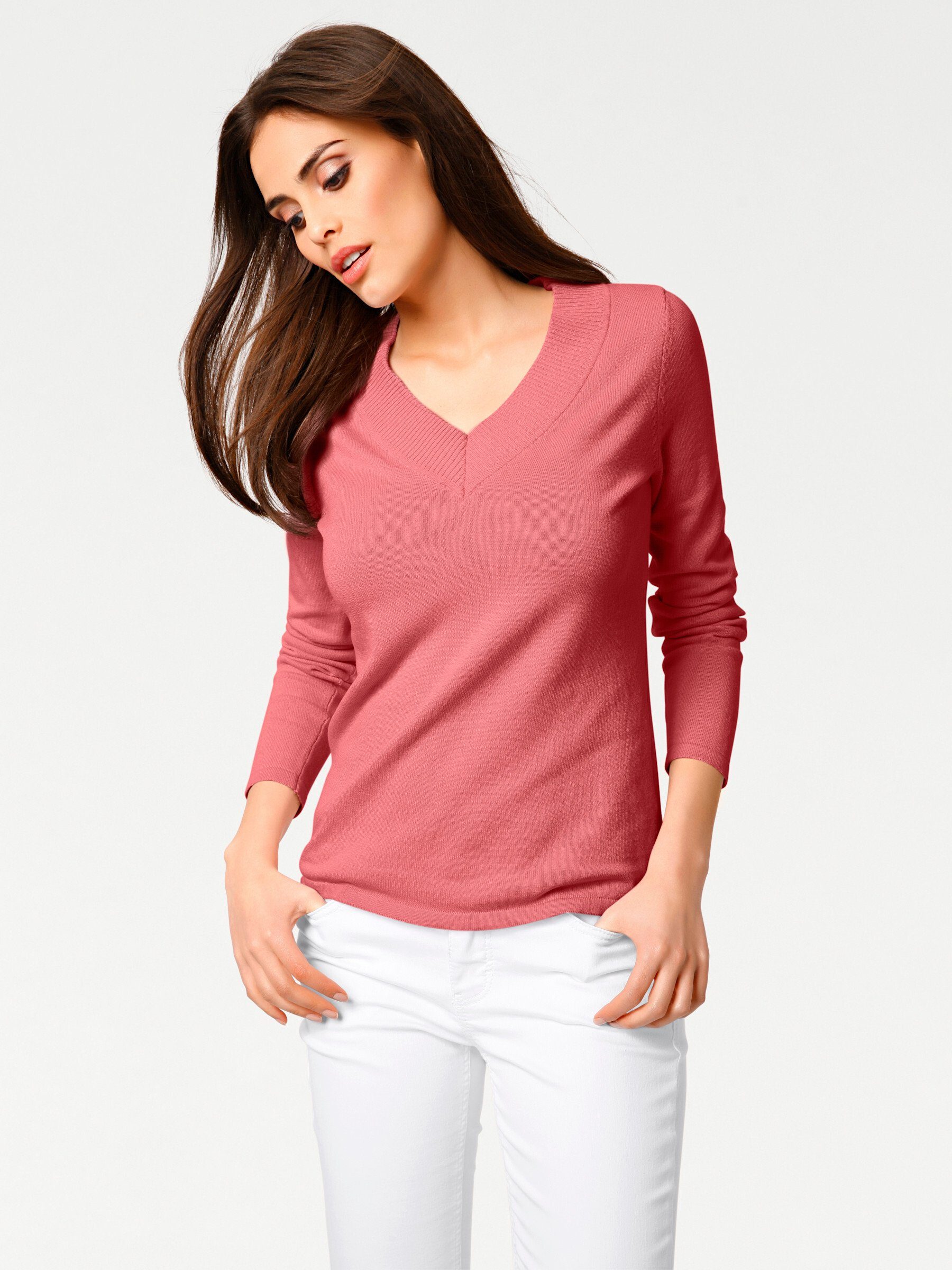 heine Strickpullover V-Ausschnitt-Pullover . günstig online kaufen