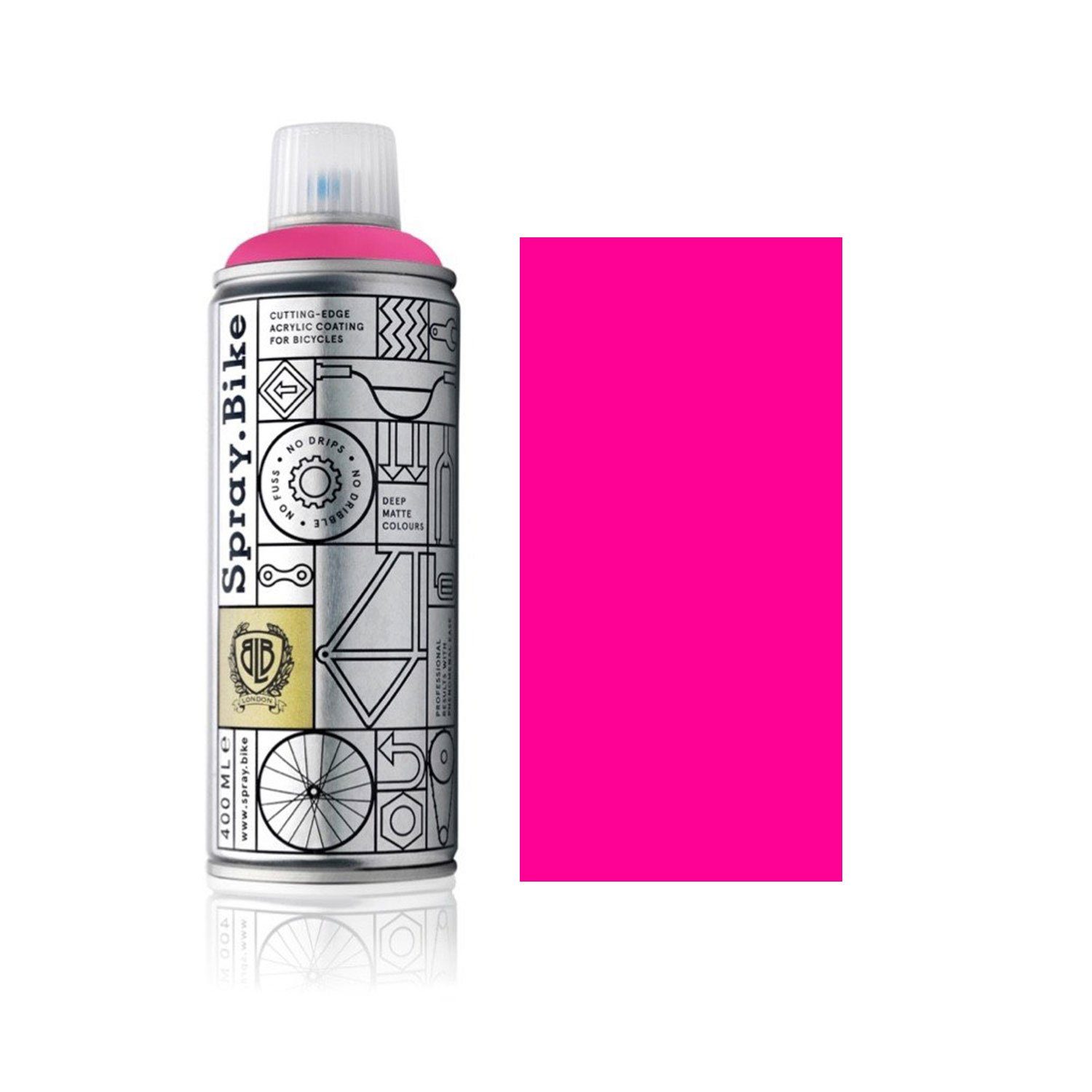 Spray.Bike Sprühflasche Fahrrad Lackspray in versch. Farben - keine GRUNDIERUNG notwendig - Acryllack/Lackspray in 400 ml Spraydose, Matt- und Klarlack Optik möglich, UV-resistent, wetterfest, Matt-Optik