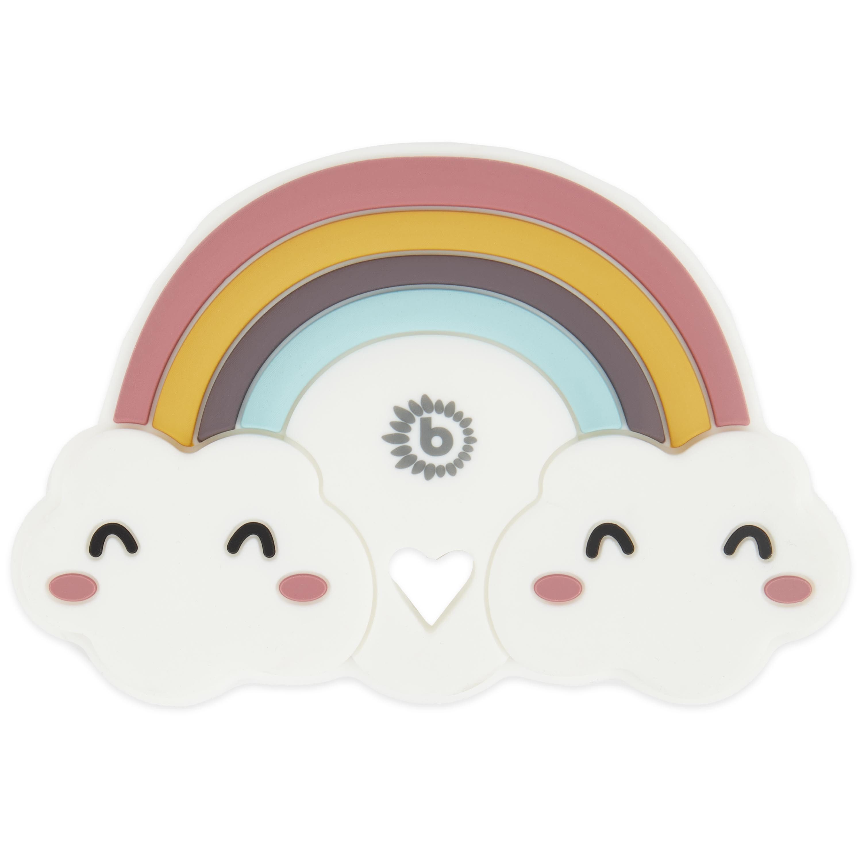 BIECO Beißring Bieco Silikon Regenbogen Beißring Baby, 9 cm Ab