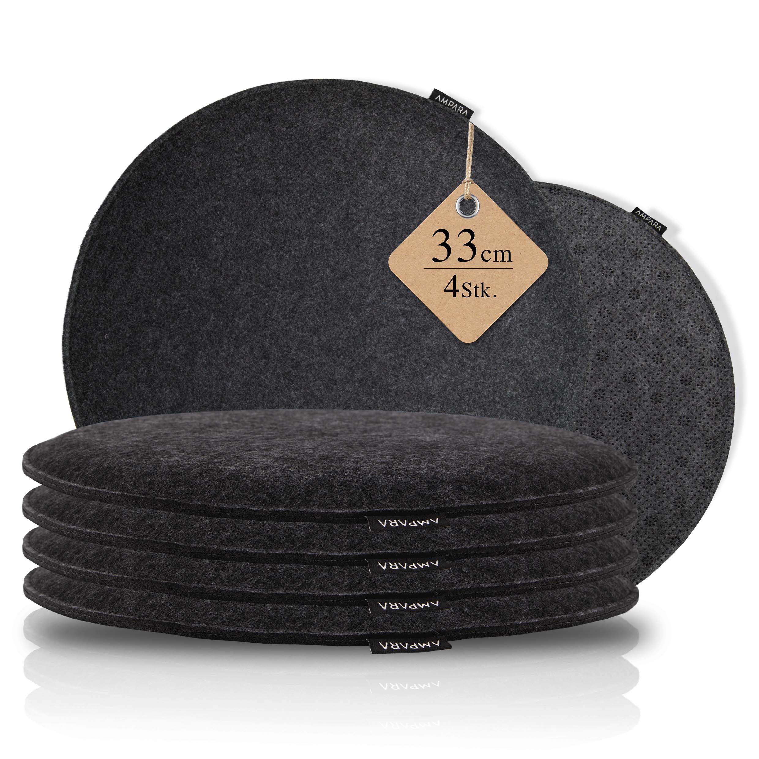 AMPARA Stuhlkissen rund 33 cm - 4er Set - für Stuhl, Bank, Lounge etc., Rut günstig online kaufen