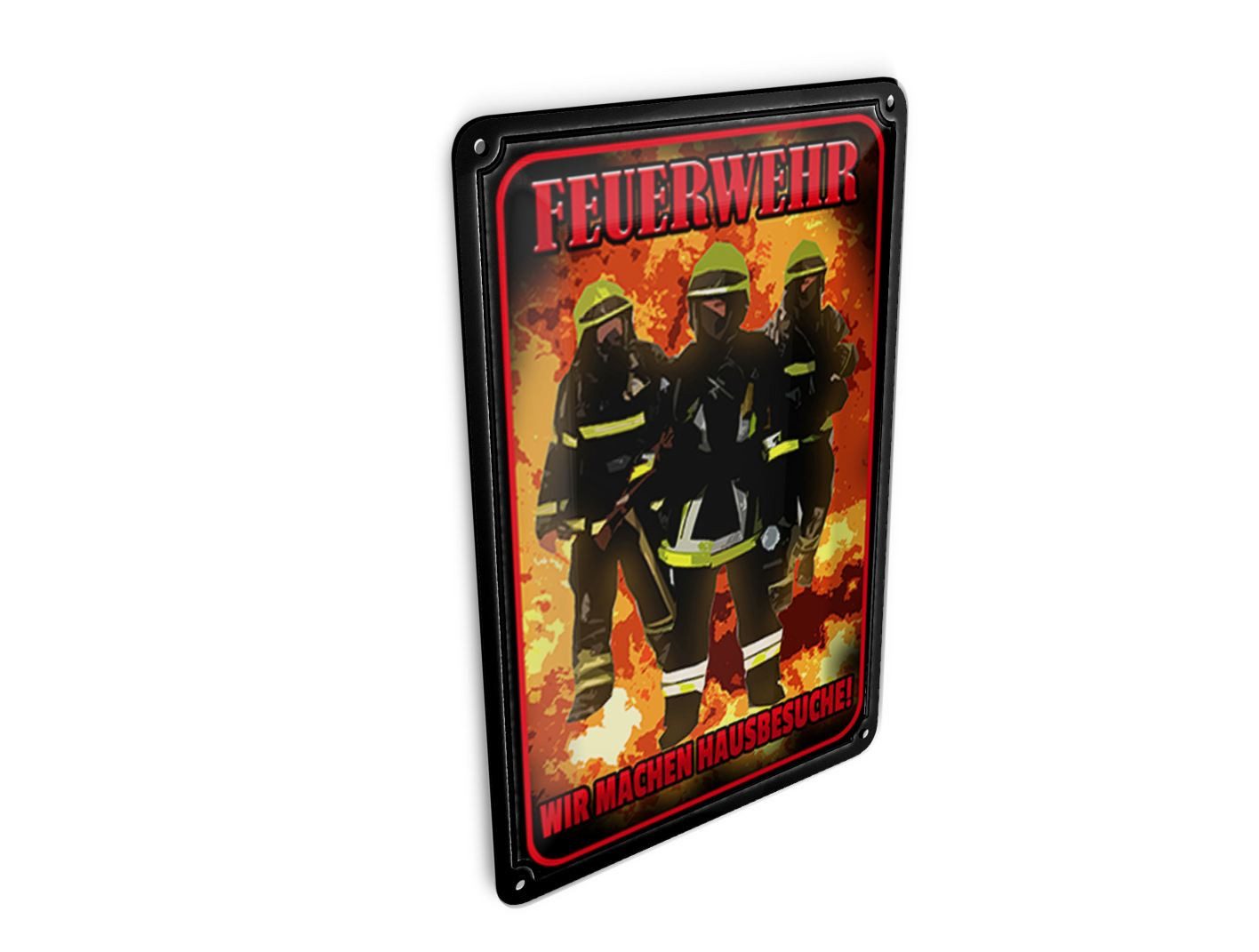 Femer GmbH Postkarte Spruch 10x14cm Feuerwehr wir machen Hausbesuche, unfrankiert