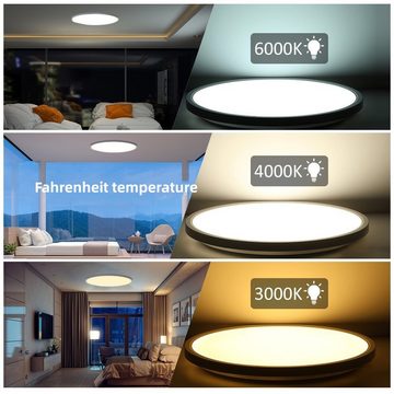 iscooter Deckenleuchte LED Deckenlampe, 24W RGB mit Fernbedienung Dimmbar, 3000K-6000K-4500K-Nachtlicht-RGB, für Schlafzimmer Kinderzimmer Wohnzimmer