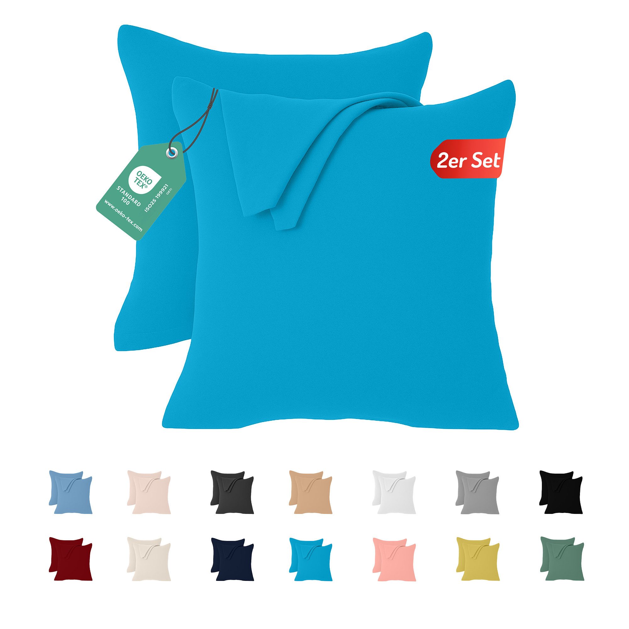 livessa Kissenbezug 2er Set Kissenbezug - Verdeckter Reißverschluss - Kopfk günstig online kaufen