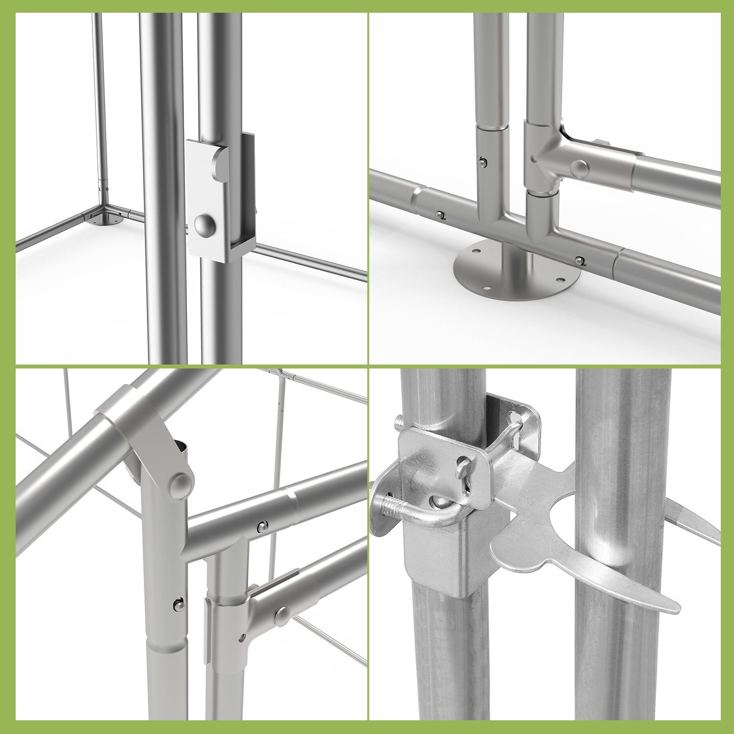 Clanmacy Hühnerstall 3x3x2m Hühnerstall Hühnerhaus Dach Geflügelstall Verzinkter