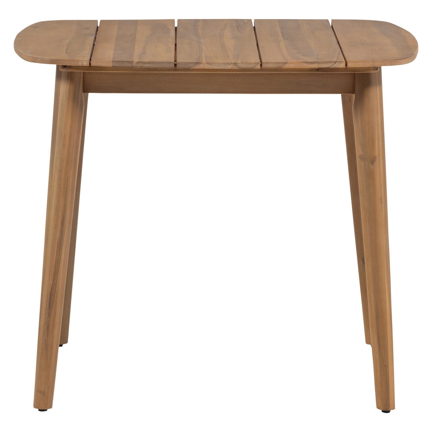 LEVEN Lifestyle Gartentisch Balkontisch aus Akazienholz 90 x 90 cm Terrassentisch, Abgerundete Ecken - Sichtbare Holz- und Maserung