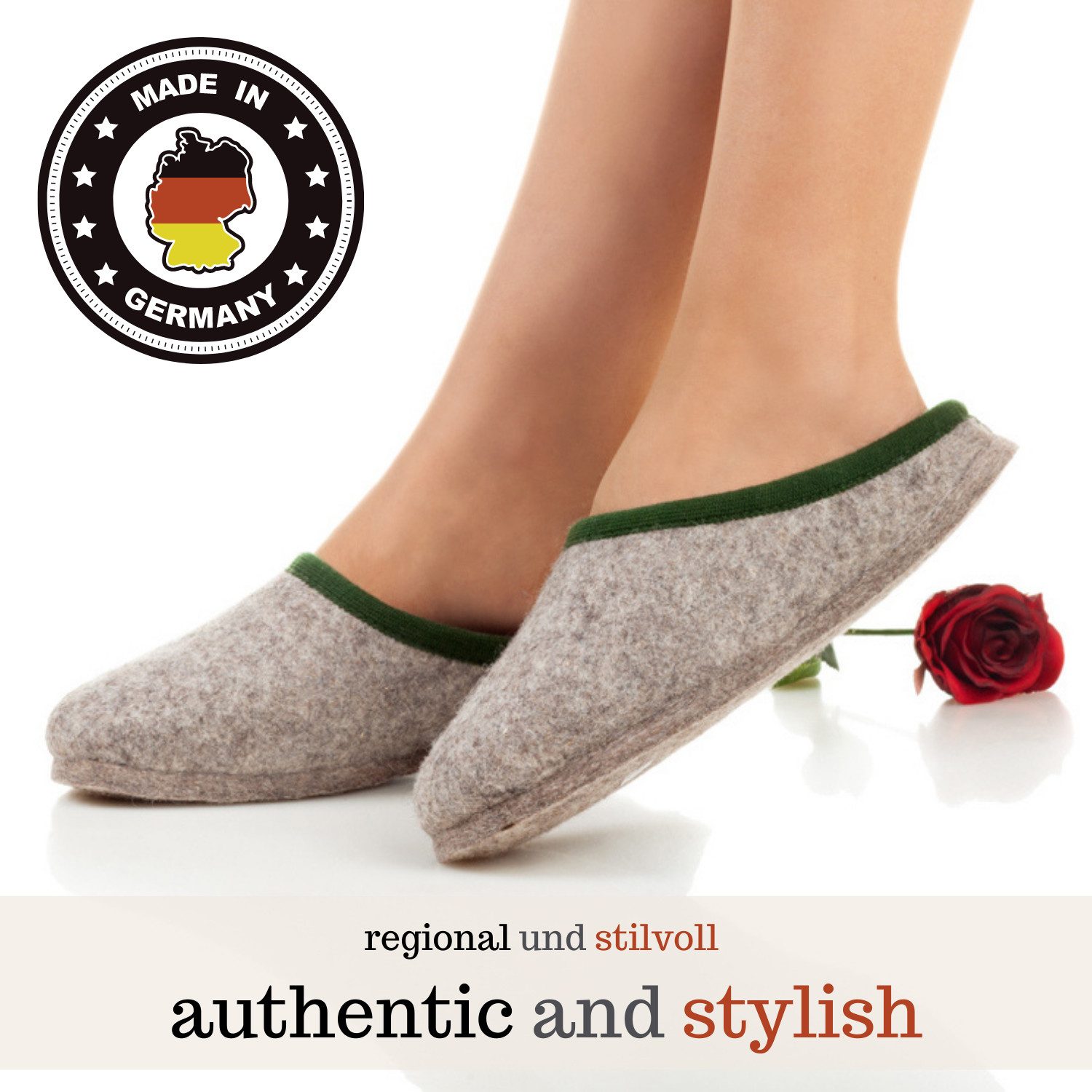 Pantoffelmann Wollfilz Pantoffel warme Filzpantoffeln Herren Damen Winter Hausschuh Pantoffel (1 Paar) Filzpantoffeln, Gästepantoffel besonders leicht