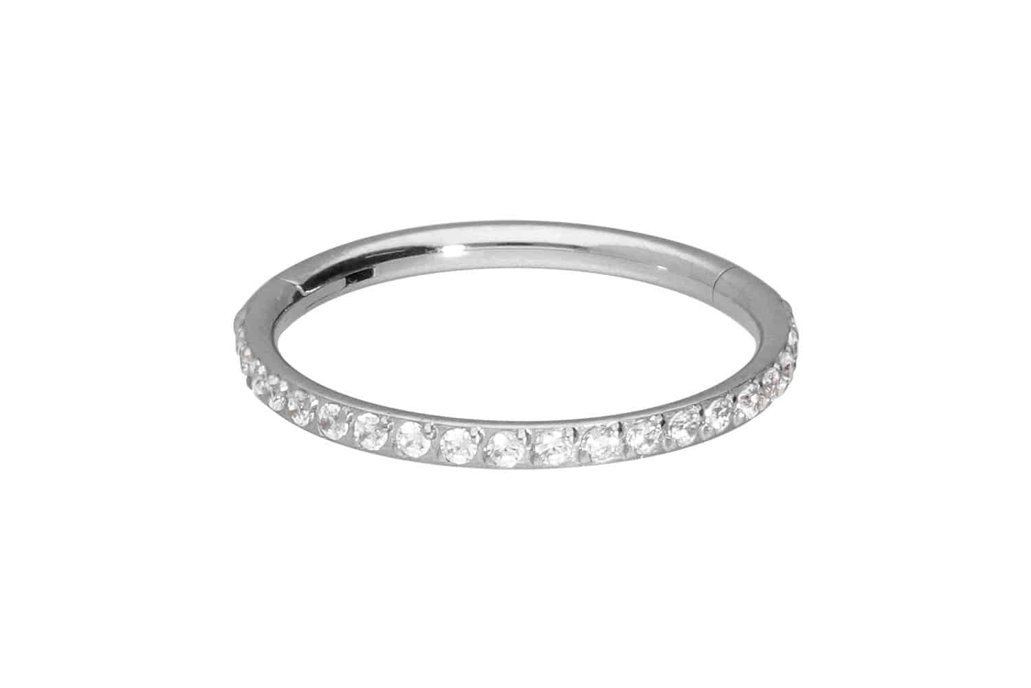 PIERCINGLINE Nasenpiercing Titan Segmentring Clicker EINGEFASSTE günstig online kaufen