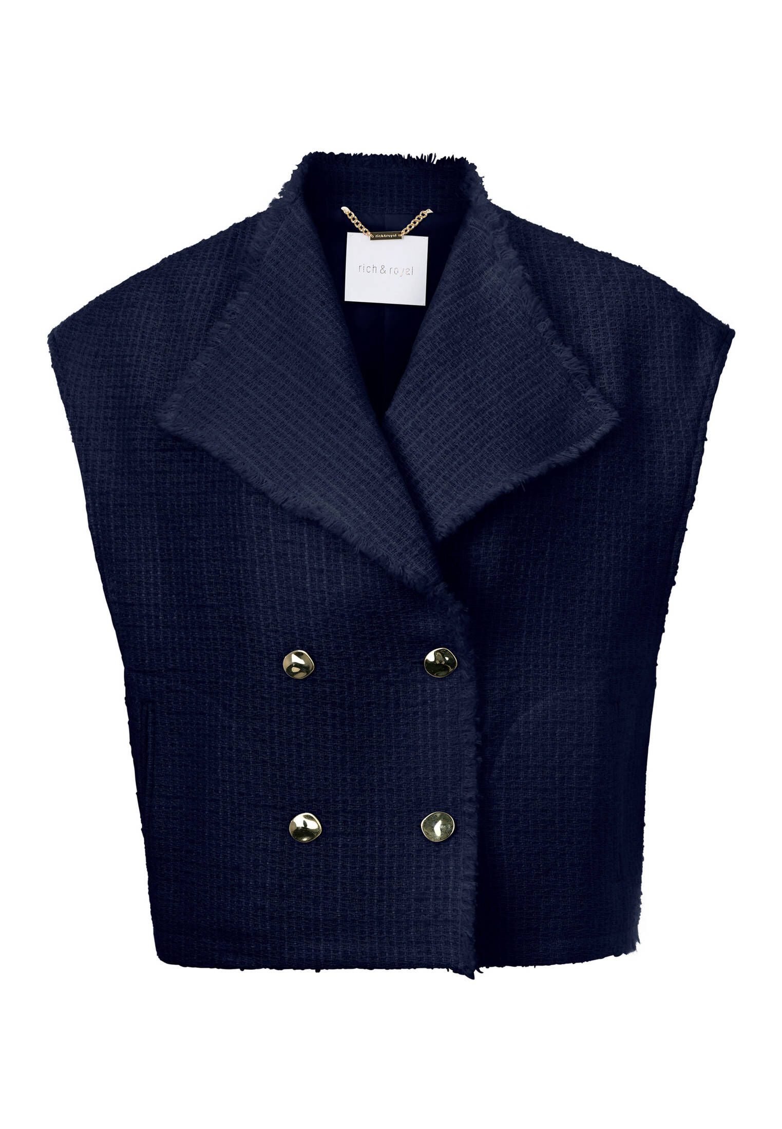 Steppweste Damen Tweedweste mit Wolle Oversized Fit