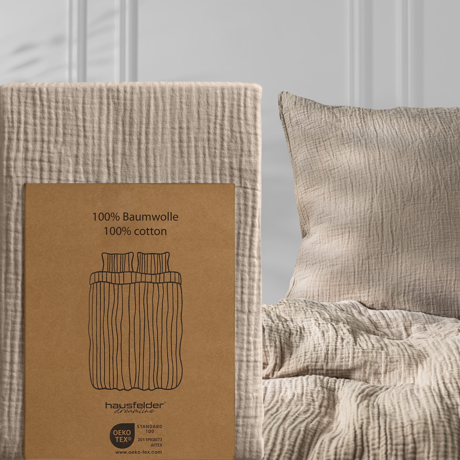 Hausfelder Bettwäsche Musselin 2er Set,1 x Bettbezug 135x200 + 1 x Kissen 8 günstig online kaufen