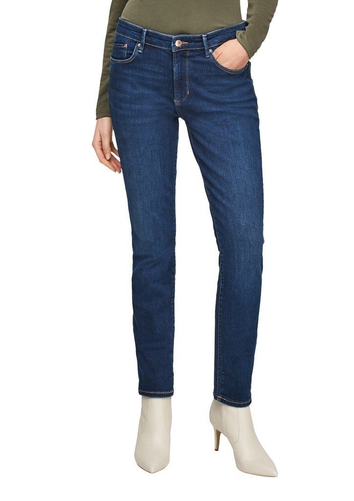 s.Oliver Bequeme Jeans S.Oliver red blue / women 57Z7 dark Jeans-Hose / Da.Jeans Label