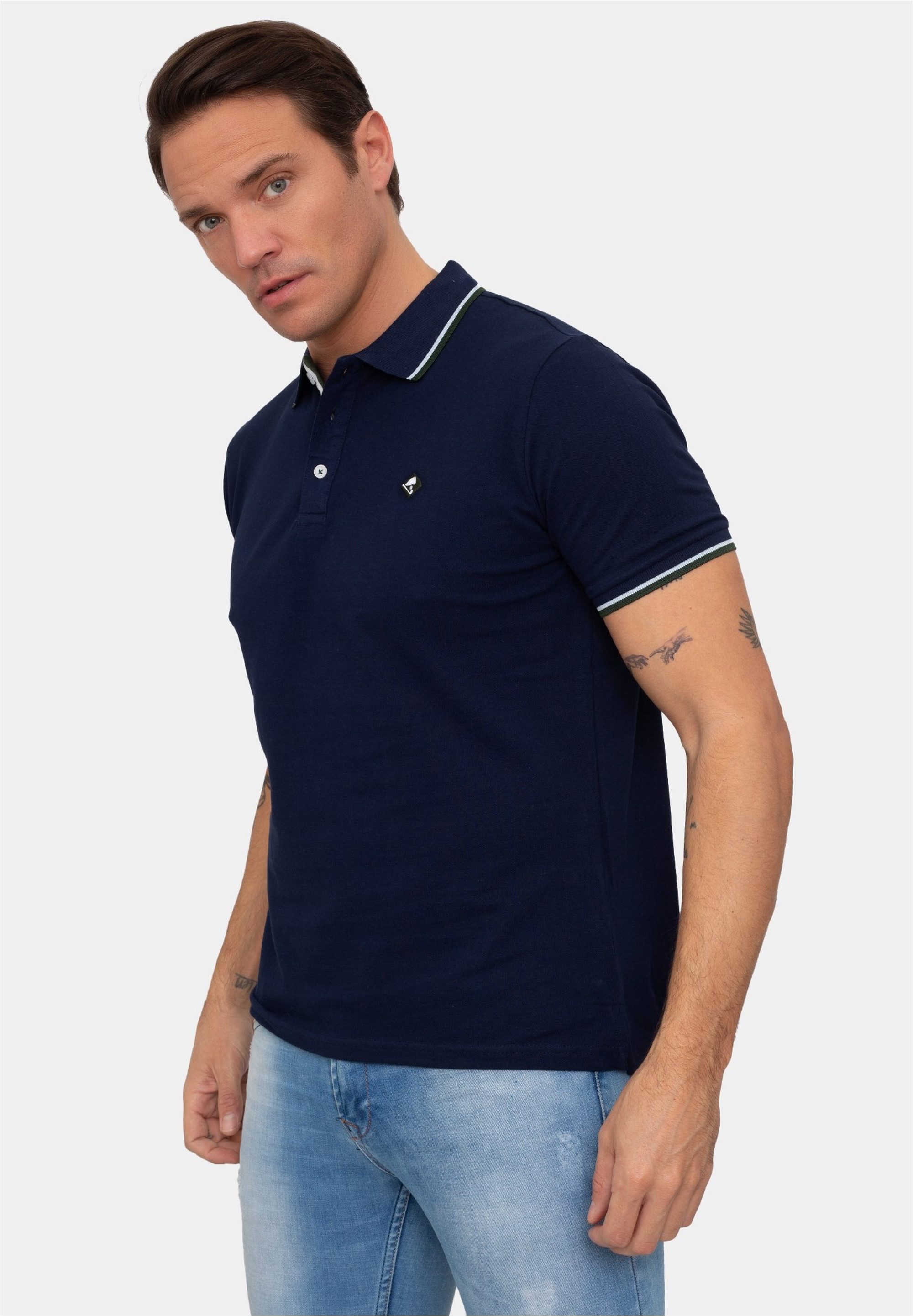 SIR RAYMOND TAILOR Poloshirt Marcus (1-tlg) mit klassischem Kragen und kurzer Knopfleiste