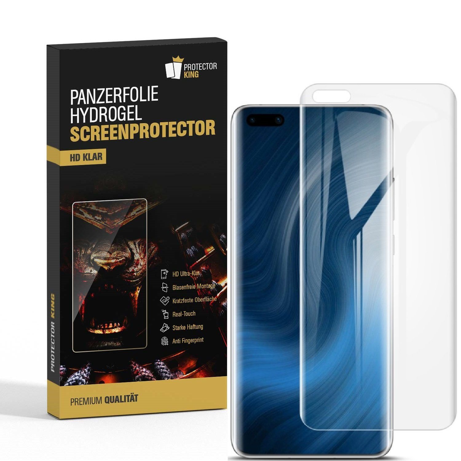 Schutzfolie 3x Hydrogel-Glass für Huawei P40 Pro Selbstheilend für Micro Kratzer