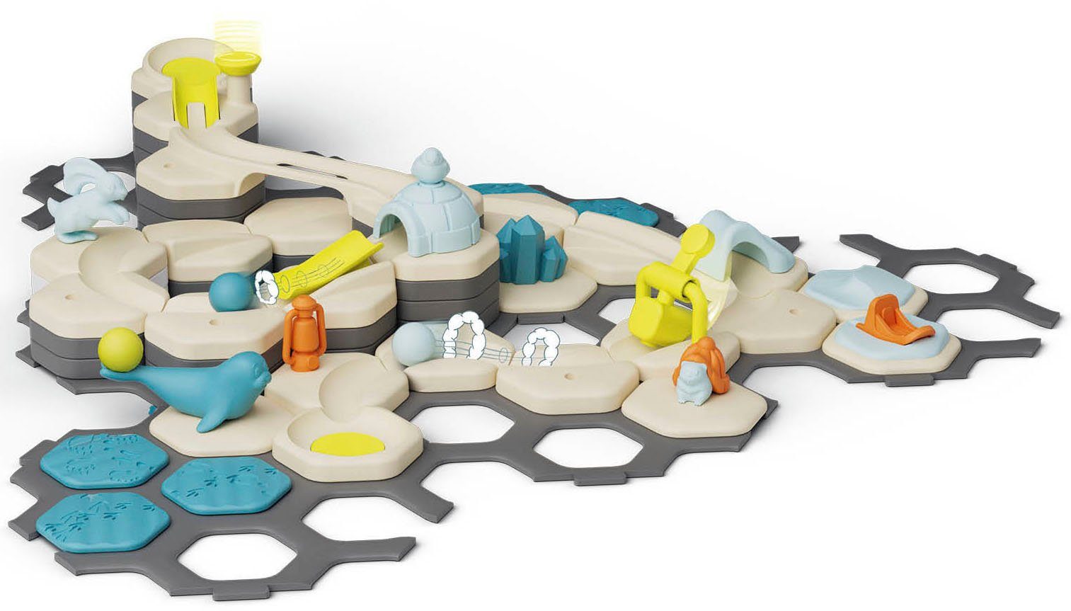 Ravensburger Kugelbahn-Bausatz GraviTrax Junior Starter-Set L Ice, Made in Europe