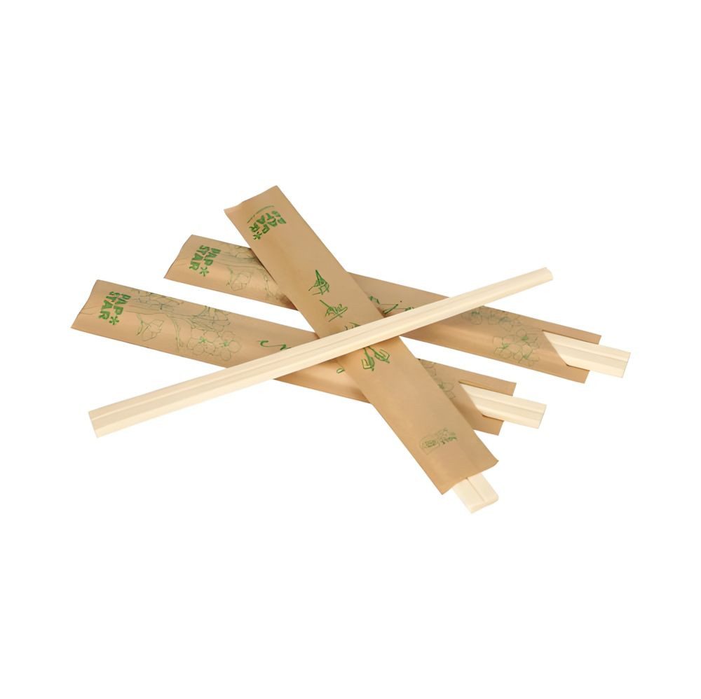 PAPSTAR Essstäbchen Paar Essstäbchen Holz ASIA 21 cm einzeln gehüllt 1000 Stk