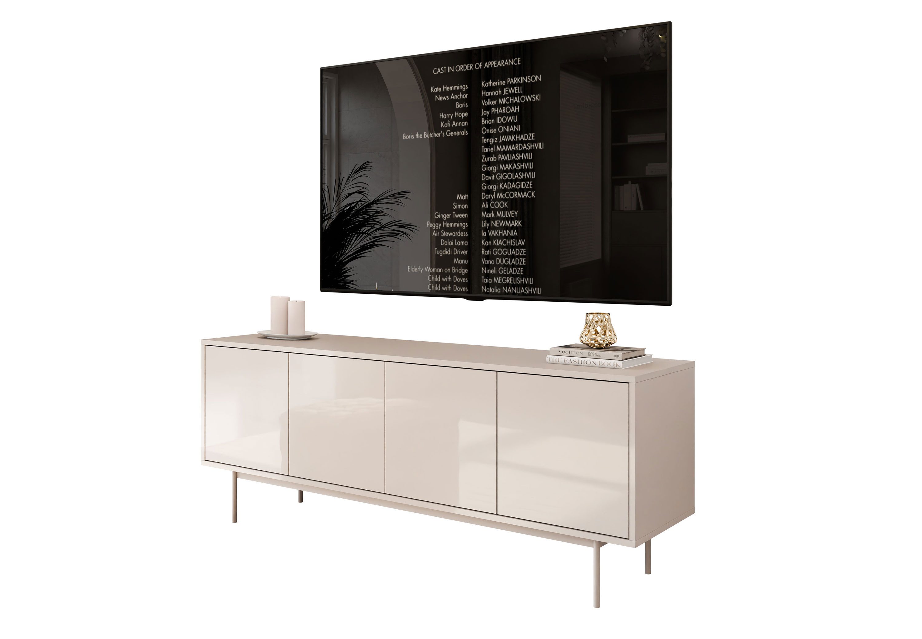 Lookway TV-Schrank SANAYI in Kaschmir TV-Lowboard mit Hochglanzfronten Brei günstig online kaufen