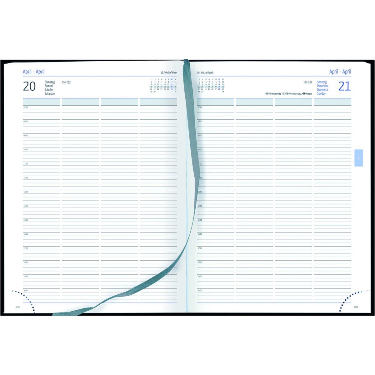 GÜSS Kalender Buchkalender Praxistimer A4 1 Tag/Seite burgund 2026