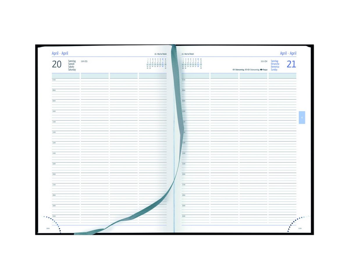 Thumbnail - GÜSS Kalender Buchkalender Praxistimer A4 1 Tag/Seite burgund 2026