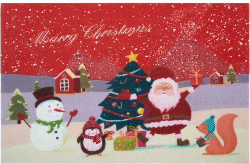 Fußmatte Weihnachten, Home affaire, rechteckig, Höhe: 6 mm, mit Spruch, Schrift-Design, Rutschfest, Weihnachten