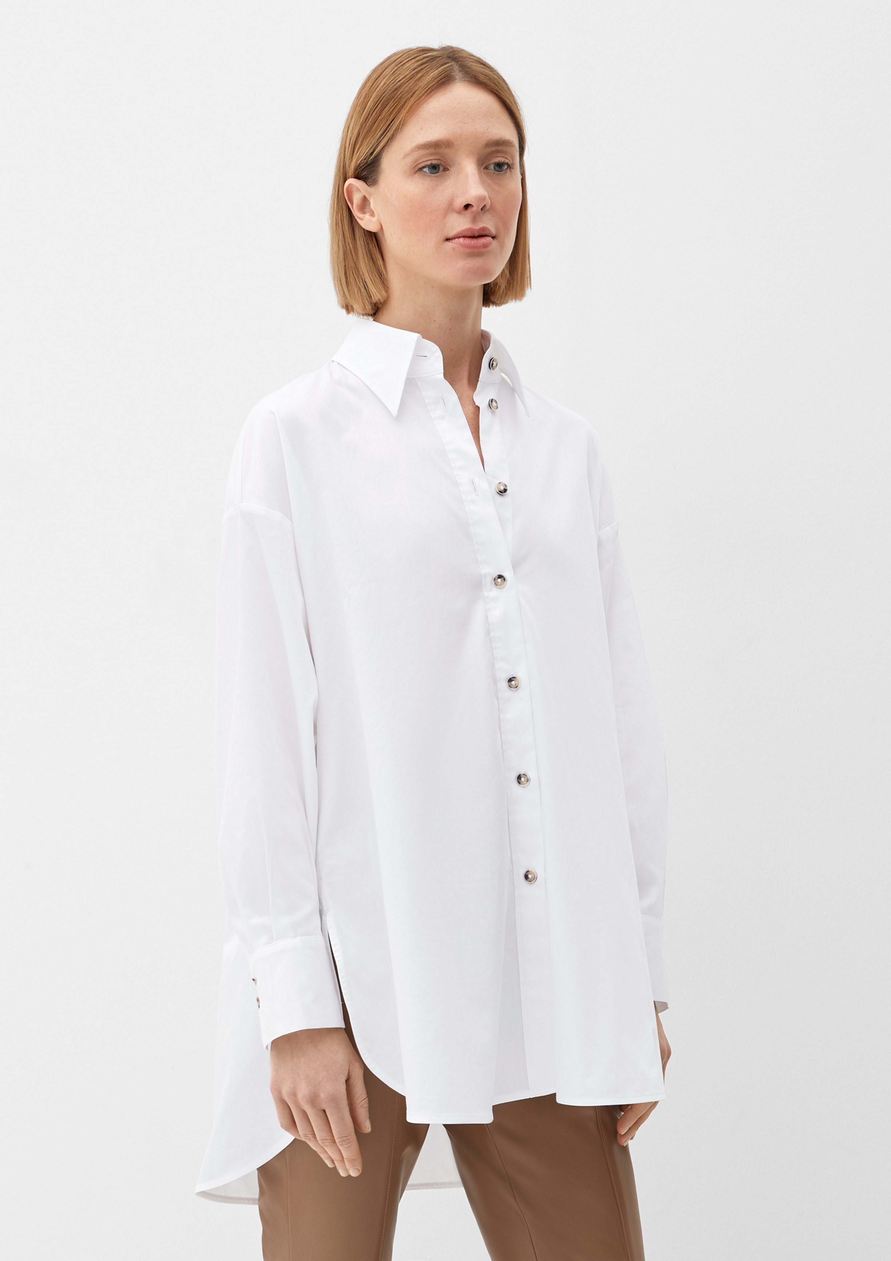 Langarmbluse Bluse im Oversized-Fit