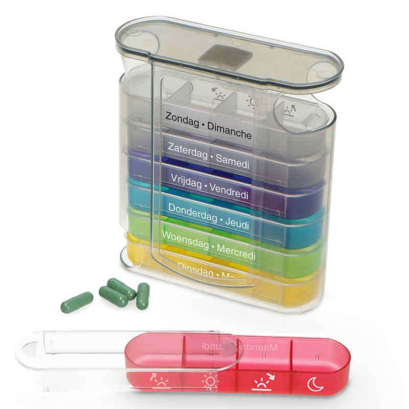 Fysic Pillendose FC-53 (1 St), 7 Tage Pillenorganisator, BPA-frei, Farbig mit einfachem Schiebesystem