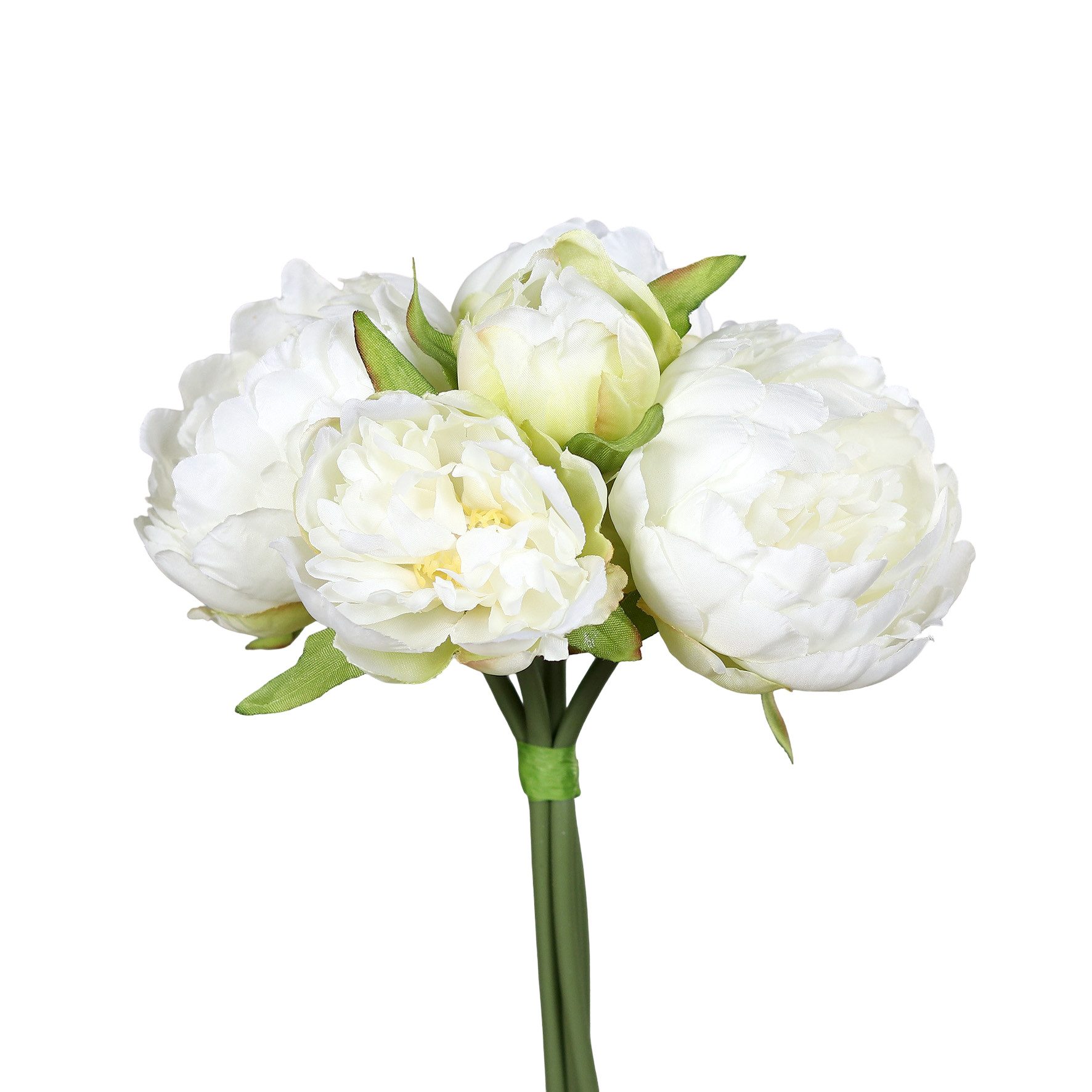 Kunstblume Pfingstrosenbouquet 28cm DP Kunstlbumen künstliche Pfingstrosen Strauß Pfingstrose, Seidenblumen Roß, Höhe 28 cm, Weiß