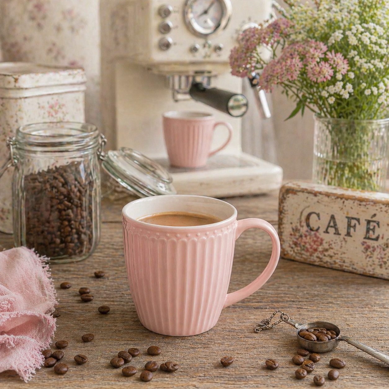 Greengate Tasse GreenGate Henkeltasse Alice Rosa