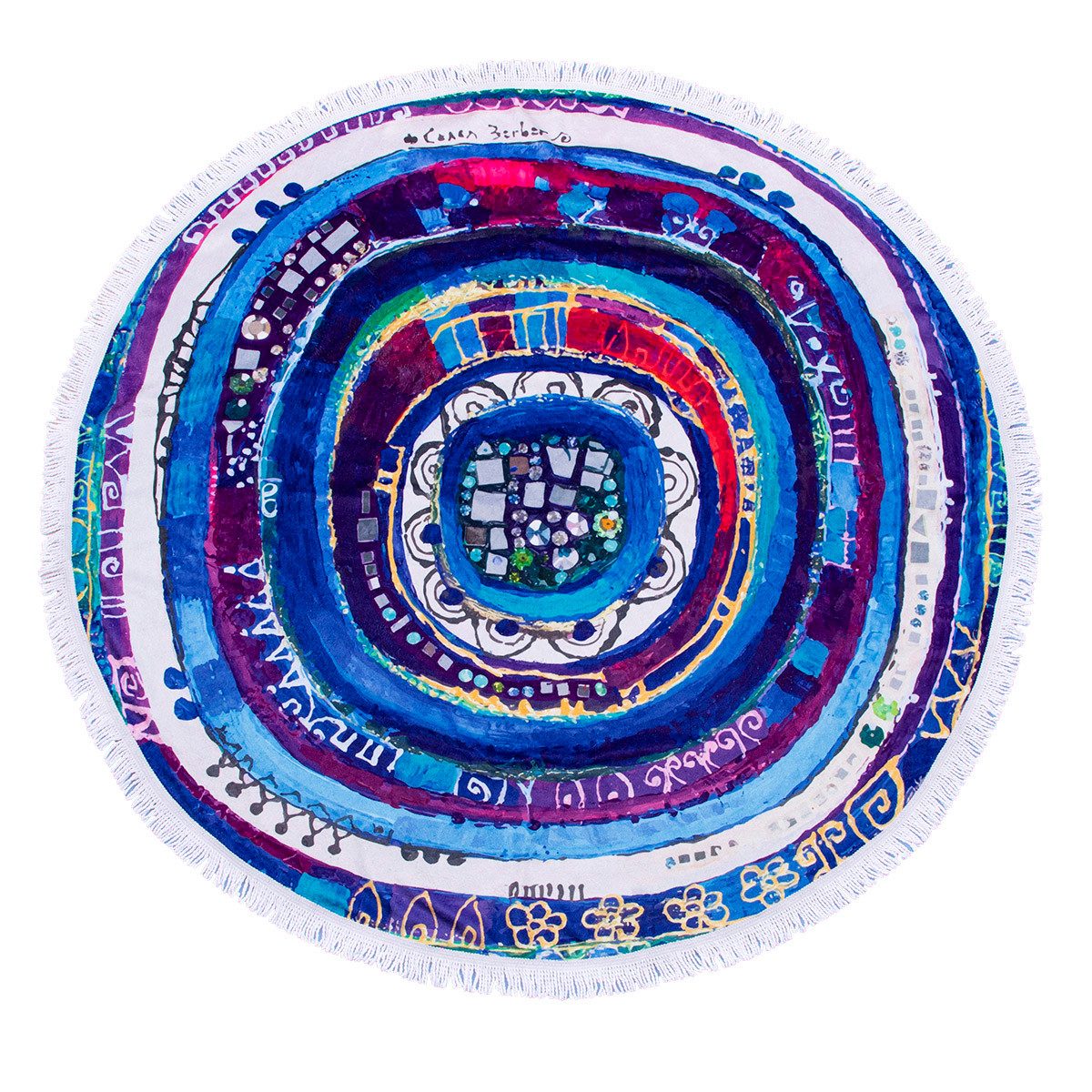 BIGGDESIGN Strandtücher Biggdesign Evil Eye Rundes Badetuch – Weich, saugfähig & stylisch, (1-St)