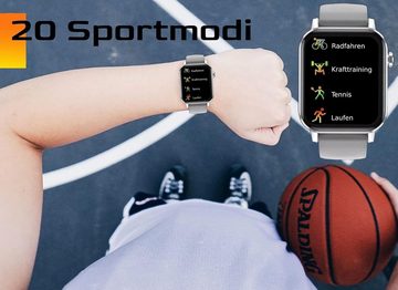 Deunis Smartwatch (1,69 Zoll, Android iOS), Telefonfunktion Schlafmonitor Schrittzähler Fitness Tracker Sportuhr
