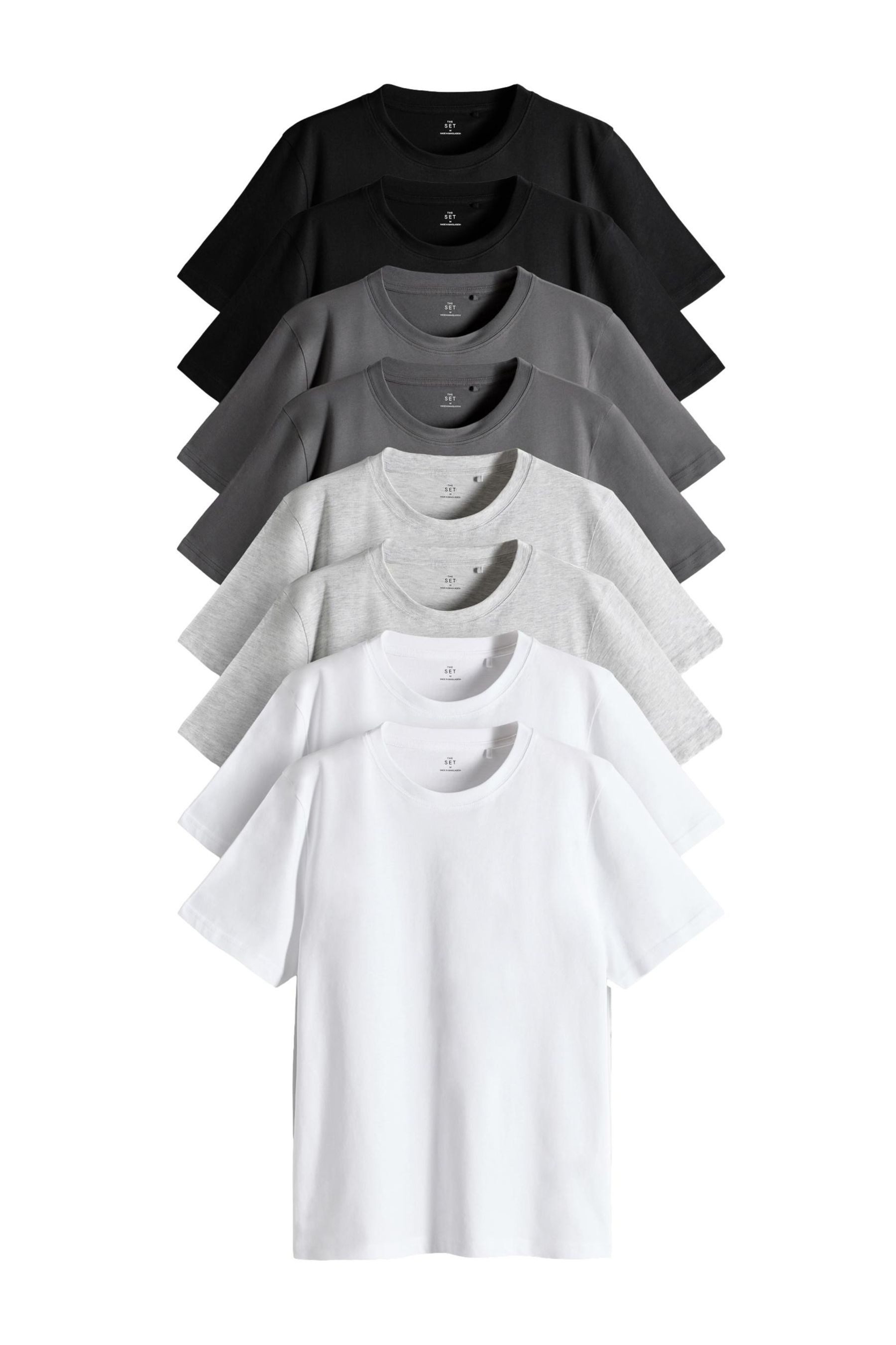 The Set T-Shirt The Set Regular Fit Kurzarm-T-Shirts im 8er-Pack (8-tlg)