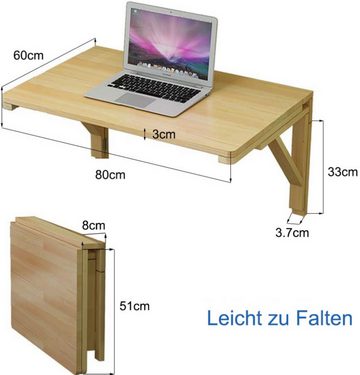 EBUY Klapptisch Kleiner, platzsparender schwebender Schreibtisch aus Massivholz (1-St)